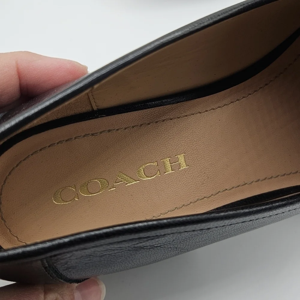 Coach chunky black leather Leah Loafer size 11